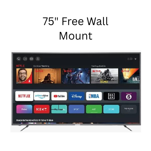 Vision Plus 75″ VP8875KV 4K Frameless V+ Free Wall Mount